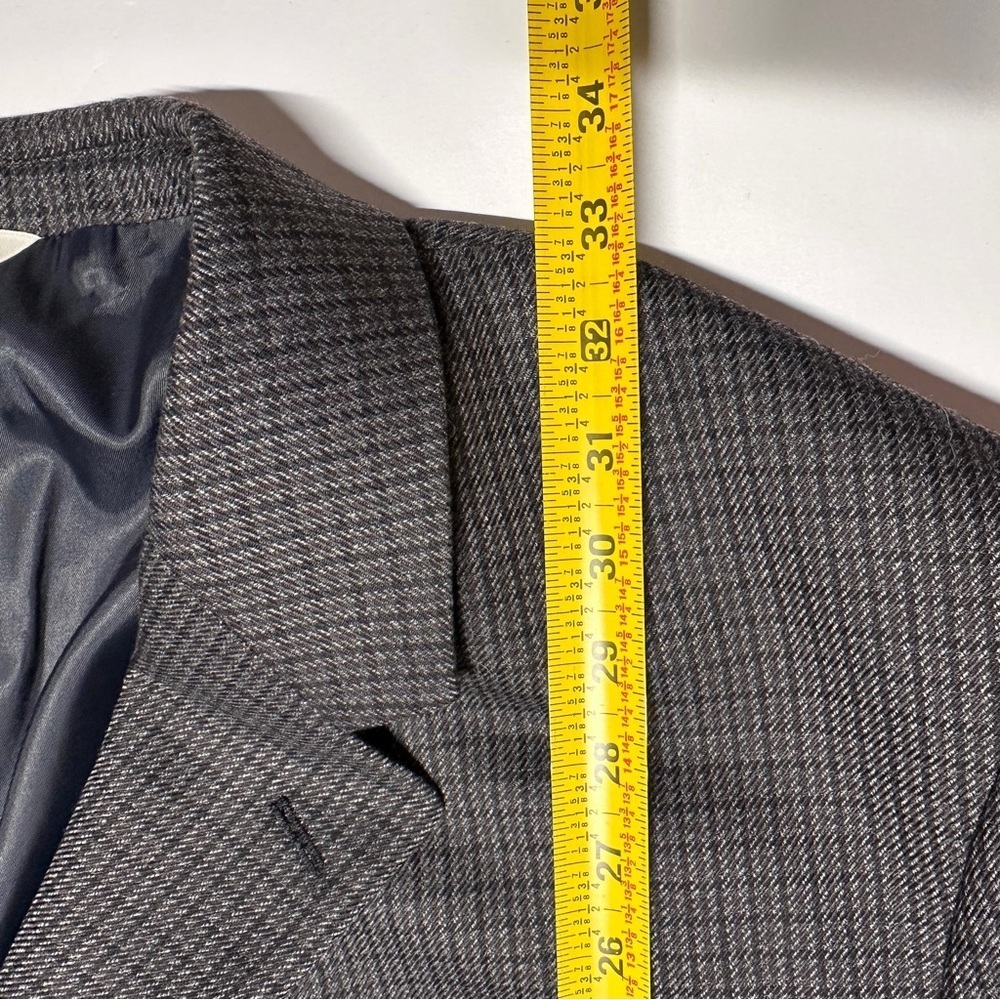 Linea Uomo Men’s Wool Blend Gray Houndstooth Suit Blazer 56R Business Office - Picture 11 of 14